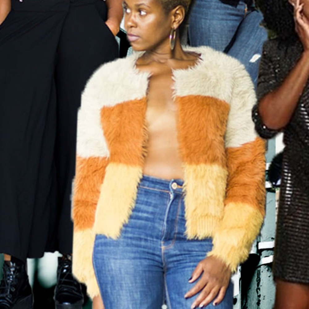 Fuzzy jacket cardigan